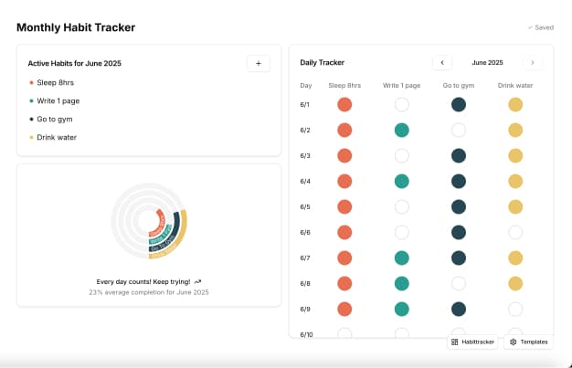 Monthly Habit Tracker